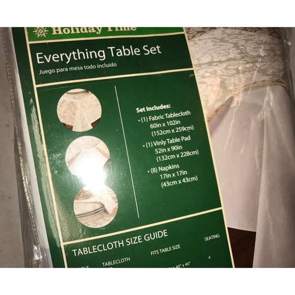 Holiday Time Everything Table Set Comes w/ Tablecloth, Vinyl Table Pad & Napkins - Picture 8 of 8